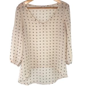 Wishful Park sheer v-neck blouse